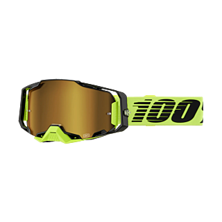 100% Crossbril Armega Neon Yellow - Spiegel Goud Lens
