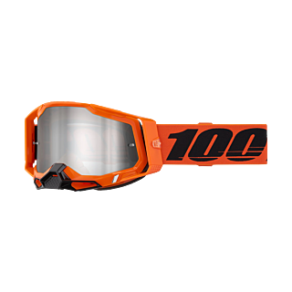 100% Crossbril Racecraft 2 Neon Orange - Spiegel Zilver Flash Lens