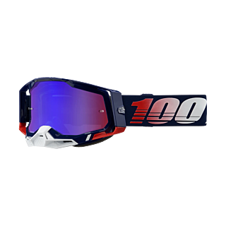 100% Crossbril Racecraft 2 Republic - Spiegel Rood / Blauw Lens