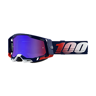 100% Crossbril Racecraft 2 Republic - Spiegel Rood / Blauw Lens