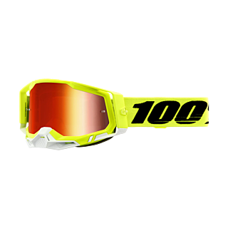 100% Crossbril Racecraft 2 Yellow - Spiegel Rood Lens