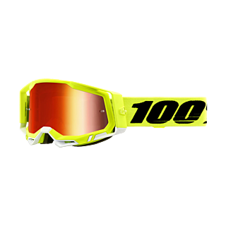 100% Crossbril Racecraft 2 Yellow - Spiegel Rood Lens