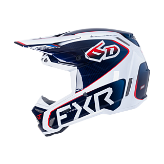 6D Crosshelm ATR-3 FIM FXR - Wit / Rood / Blauw