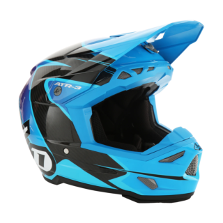 6D Crosshelm ATR-3 Wave - Cyan / Blauw / Paars