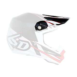 6D Helmklep ATR-1 Carbon - Electric Rood / Wit