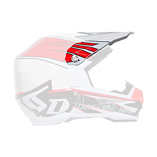 6D Helmklep ATR-1 Intruder Graphic - Wit / Rood