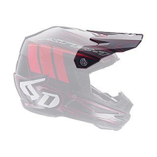 6D Helmklep ATR-1 Point - Zwart / Rood