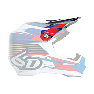 6D Helmklep ATR-1 Rush - Rood / Wit / Blauw