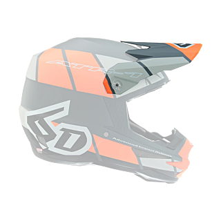 6D Helmklep ATR-1 Shear - Oranje / Grijs / Zwart