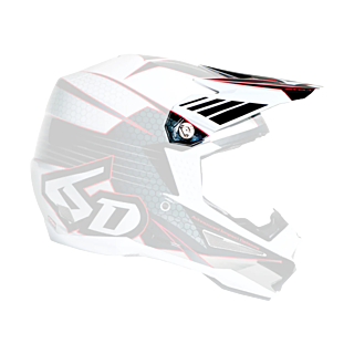 6D Helmklep ATR-1 V2 Blade - Wit / Rood