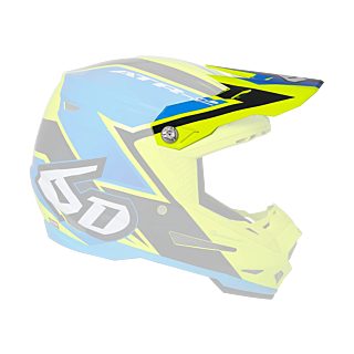 6D Helmklep ATR-2 Strike Glans - Geel / Blauw
