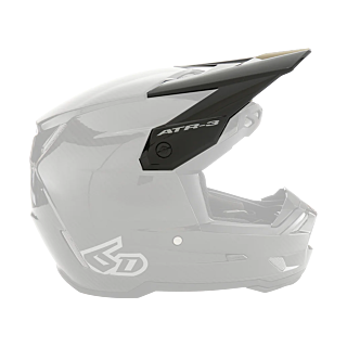 6D Helmklep ATR-3 Solid - Glans Zwart