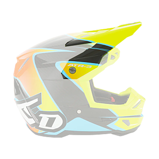 6D Helmklep ATR-3 Wave - Cyan / Neon Oranje / Geel