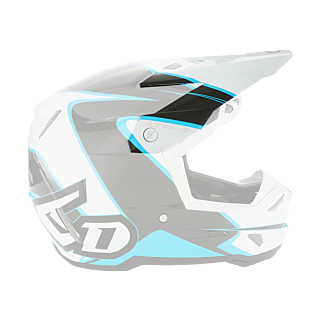 6D Helmklep ATR-3 Wave - Cyan / Wit