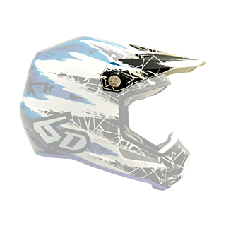 6D Kinder Helmklep ATR-1Y Chaos Graphic - Blue Gloss