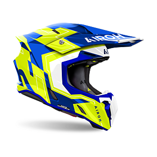 Airoh Crosshelm Twist 3 Dizzy - Glans Blauw / Geel