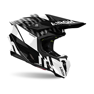 Airoh Crosshelm Twist 3 Thunder - Glans Zwart / Wit