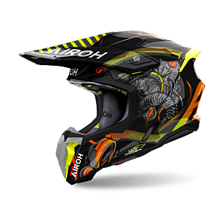 Airoh Crosshelm Twist 3 Toxic - Glans Zwart / Geel