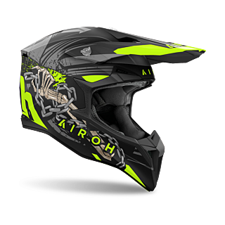 Airoh Crosshelm Wraap Darkness - Mat Fluo Geel / Zwart