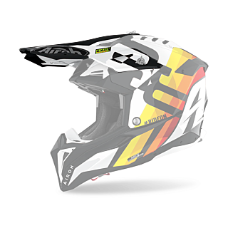 Airoh Helmklep Aviator 3 Rainbow - Glans Wit / Zwart / Geel