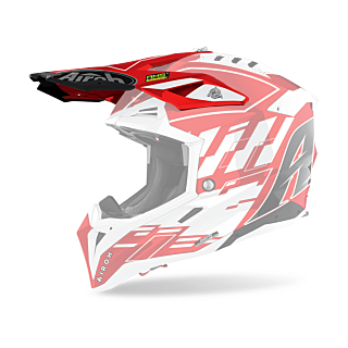 Airoh Helmklep Aviator 3 Rampage - Glans Rood / Wit