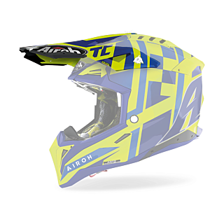 Airoh Helmklep Aviator 3 TC21 - Glans Fluo Geel / Blauw