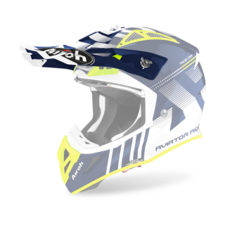 Airoh Helmklep Aviator Ace Nemesi - Glans Blauw / Fluo Geel / Wit