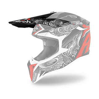 Airoh Helmklep Wraap Octopus - Mat Rood / Grijs