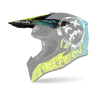 Airoh Helmklep Wraap Smile - Mat Fluo Geel / Blauw / Zwart