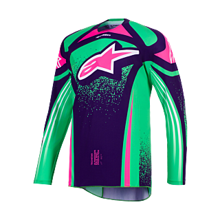 Alpinestars Crosskleding 2026 Techstar Nomur - Deep Paars / Groen / Fluo Roze