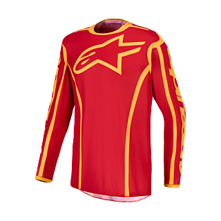 Alpinestars Cross Shirt 2027 Fluid Apex V2 - Fire Rood / Goud