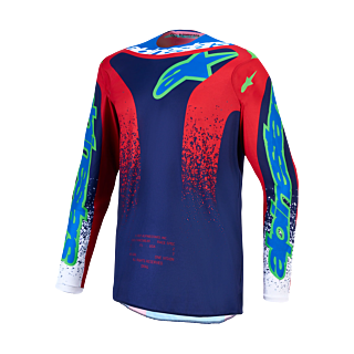 Alpinestars Cross Shirt 2027 Fluid Drag - Blauw / Navy / Fire Rood / Wit