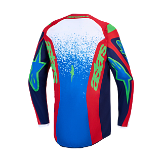 Alpinestars Cross Shirt 2027 Fluid Drag - Blauw / Navy / Fire Rood / Wit