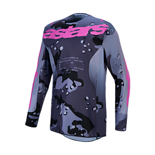 Alpinestars Cross Shirt 2027 Racer Lone - Grijs Camo / Paars