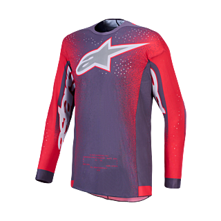 Alpinestars Cross Shirt 2027 Supertech AFD Hiten - Graystone / Fluo Rood / Licht Lilac