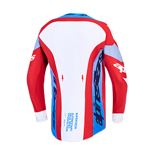Alpinestars Cross Shirt 2027 Supertech Dyna - Fire Rood / Wit / Navy / Blauw