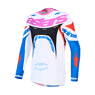 Alpinestars Cross Shirt 2027 Supertech Dyna - Wit / Blithe Blauw / Zwart / Paars