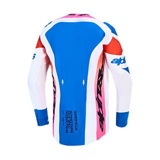 Alpinestars Cross Shirt 2027 Supertech Dyna - Wit / Blithe Blauw / Zwart / Paars