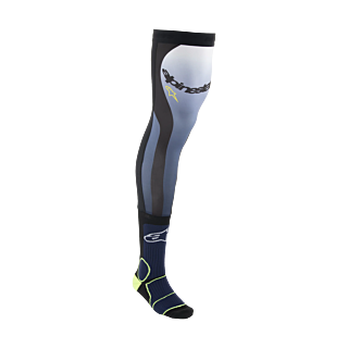 Alpinestars Cross Sokken Lang Kniebrace - Navy / Fluo Geel