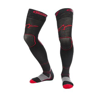 Alpinestars Cross Sokken Lang Kniebrace - Zwart / Rood