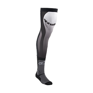 Alpinestars Cross Sokken Lang Kniebrace - Zwart / Wit