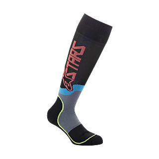 Alpinestars Cross Sokken MX PLUS-2 - Zwart / Fluo Geel / Coral