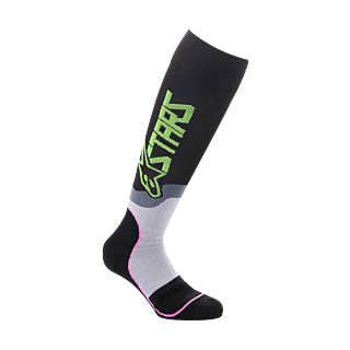 Alpinestars Cross Sokken MX PLUS-2 - Zwart / Groen / Fluo Roze