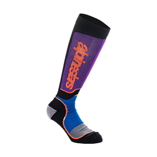 Alpinestars Cross Sokken MX PLUS - Zwart / Royal Blauw / Paars