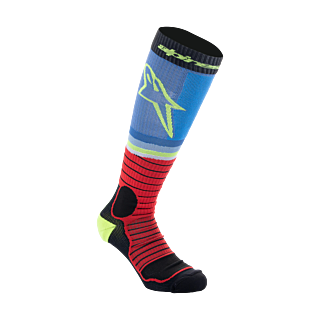Alpinestars Cross Sokken MX PRO - Zwart / Rood / Licht Blauw