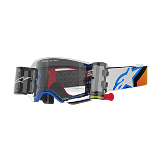 Alpinestars Crossbril Roll-Off Supertech Corp - Blauw / Oranje - Clear Lens