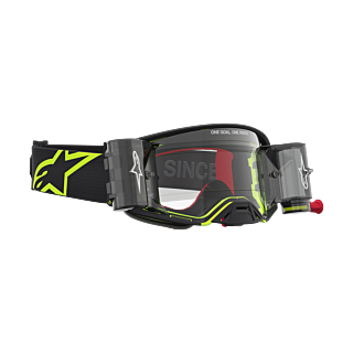Alpinestars Crossbril Roll-Off Supertech Firma - Zwart / Fluo Geel - Clear Lens