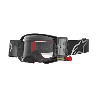 Alpinestars Crossbril Roll-Off Supertech Firma - Zwart / Zilver - Clear Lens