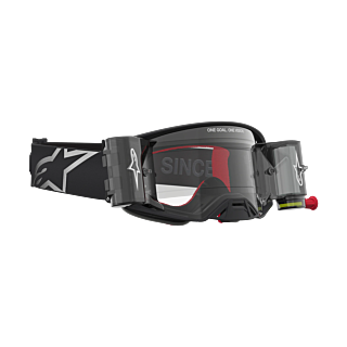 Alpinestars Crossbril Roll-Off Supertech Firma - Zwart / Zilver - Clear Lens