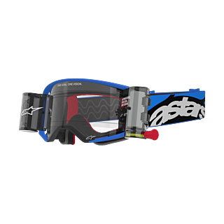 Alpinestars Crossbril Roll-Off Supertech Stream - Blauw - Clear Lens